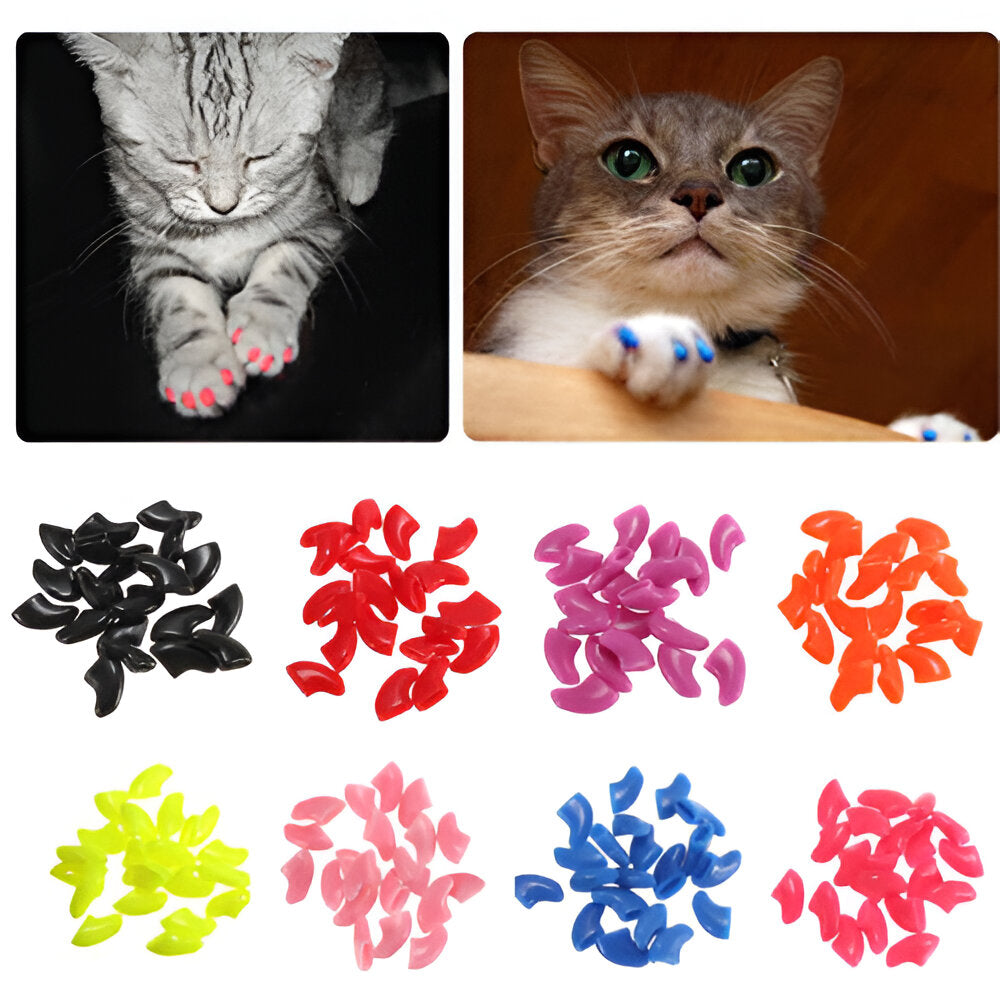 20Pcs Pet Dog Cat Paw Claw Anti-Scratch Nail Caps